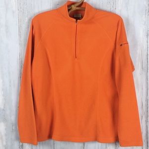L.L. BEAN Orange Fleece Pullover Jacket M